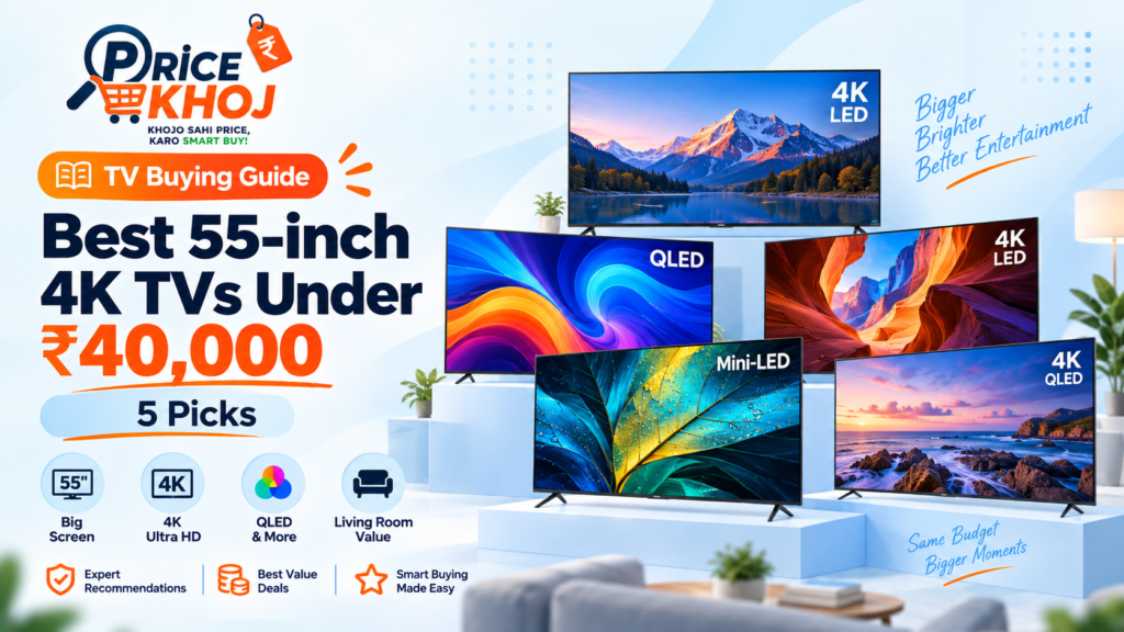 Best 55-inch 4K TVs Under ₹40,000 in India 2026: 5 Picks